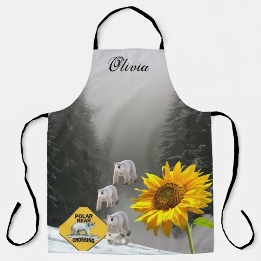 All Over Print Schort Zonnebloem Bloemen Polar Bee (Voorkant)