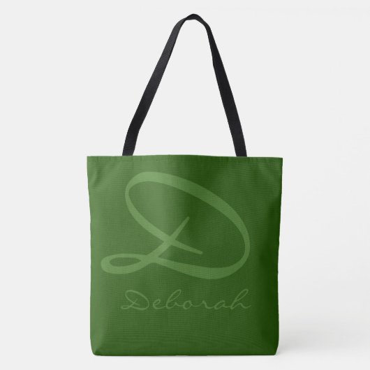 All-over-print twee-tonen groene canvas tas met na (Voorkant)