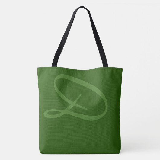 All-over-print twee-tonen groene canvas tas met na (Achterkant)