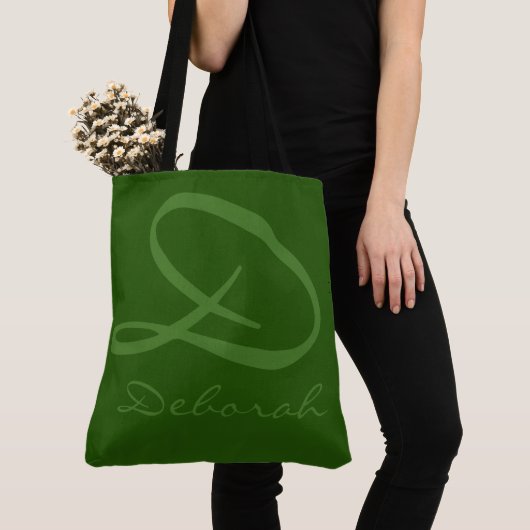 All-over-print twee-tonen groene canvas tas met na (Dichtbij)