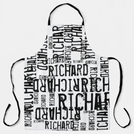 All-over Print White Schort met zwarte namen