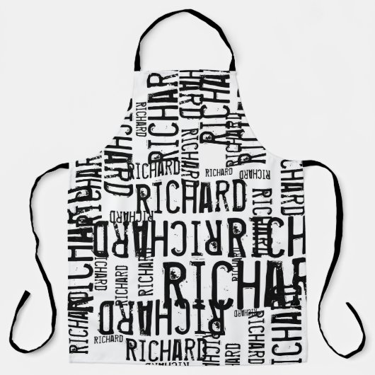 All-over Print White Schort met zwarte namen (Voorkant)