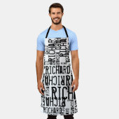 All-over Print White Schort met zwarte namen (Gedragen)