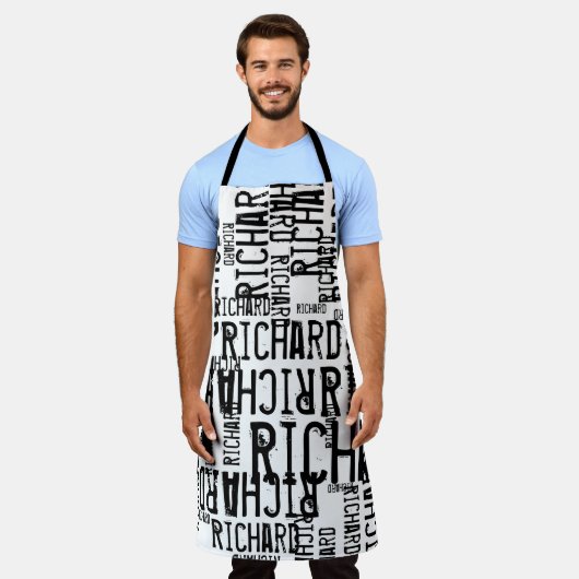 All-over Print White Schort met zwarte namen (Gedragen)