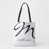 All-over-print witte medium canvas tas met BLK naa (Voorkant)