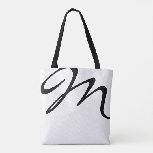 All-over-print witte medium canvas tas met BLK naa (Achterkant)