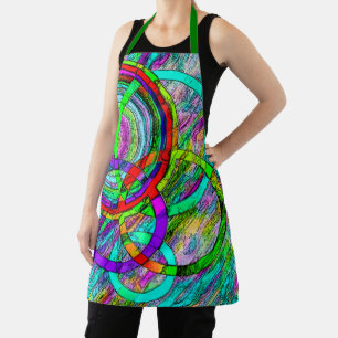 All-over Print Women's Apron "Ring Toss" Schort
