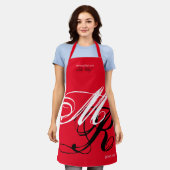 All over printed monogram red schort (Gedragen)