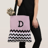 all-over-printed tote with chevron stripes + name bag (Dichtbij)