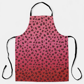 All-Over Red en Black Leppard Print Schort