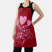 All-over Red en Red Hearts Kitchen Schort (Insitu)