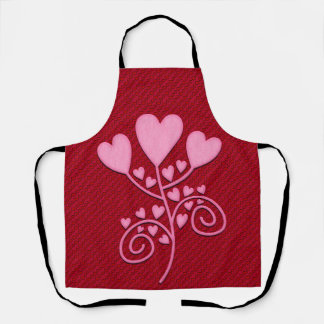 All-over Red en Red Hearts Kitchen Schort