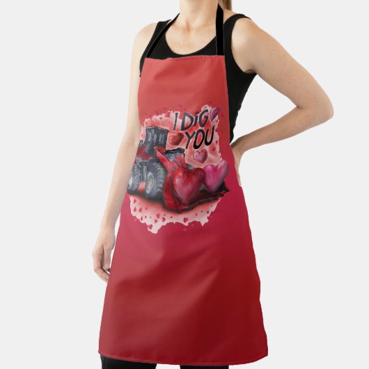 All-over Red I dig je Valentijn Kitchen Schort (Insitu)