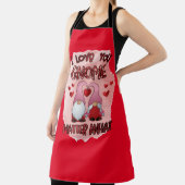 All-Over Red I Love You Gnome Kitchen Schort (Insitu)