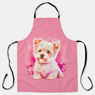 All-over roze op roze puppy Love Kitchen Schort