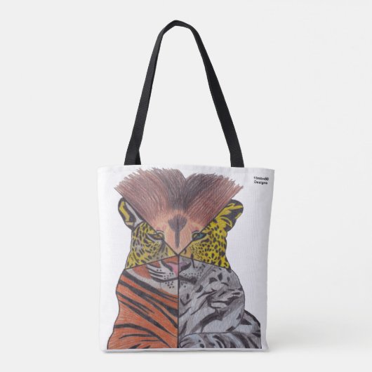 All-Over Tas - Big Cats (wit) (Achterkant)