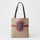 All-Over Tas - Burlap en Ring O'Fire Sunflower (Voorkant)