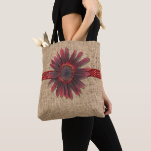 All-Over Tas - Burlap en Ring O'Fire Sunflower