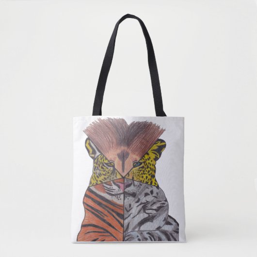All-Over Tote - Grote Katachtigen (wit) Bag (Voorkant)