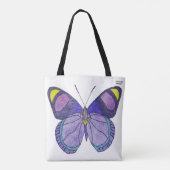All-Over Tote - Paarse Vlinder (wit) Bag (Achterkant)
