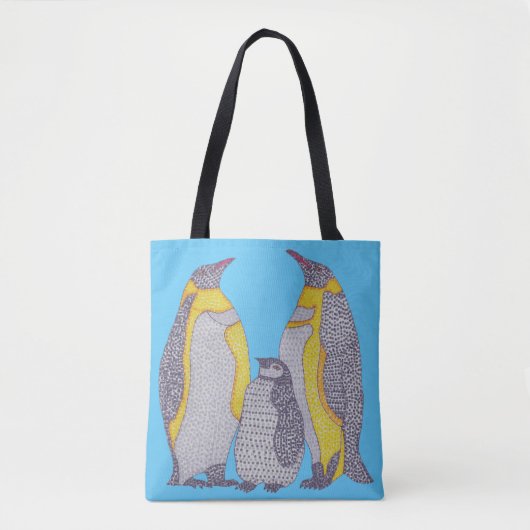 All-Over Tote - Pinguïnfamilie (lichtblauw) Bag (Voorkant)