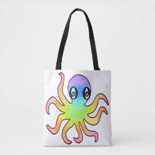 All-Over Tote - Regenbocht Octopus (wit) Bag