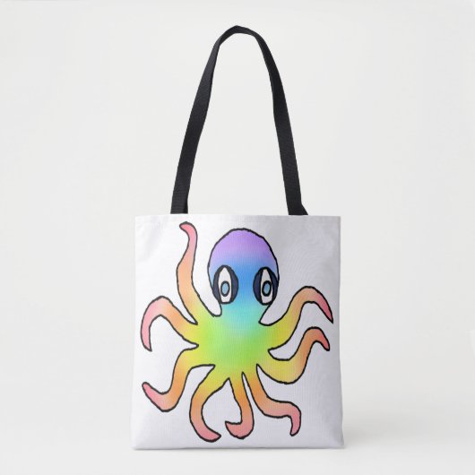 All-Over Tote - Regenbocht Octopus (wit) Bag (Voorkant)