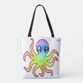 All-Over Tote - Regenbocht Octopus (wit) Bag (Achterkant)