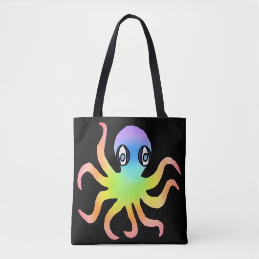 All-Over Tote - Regenbocht Octopus (zwart) Bag (Voorkant)