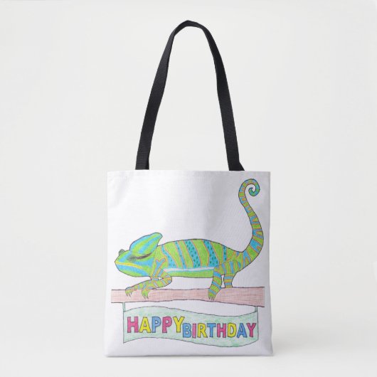 All-Over Tote - Verjaardag Kameleon (wit) Bag (Voorkant)