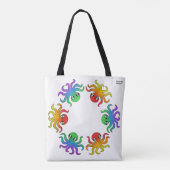 All-Over Tote - Verlopende Octopus (wit) Bag (Achterkant)