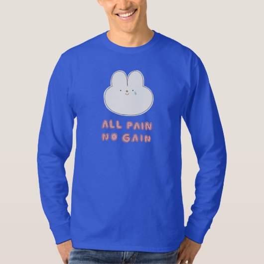 All Pain No Gain - Uitsnijdbare lange mouw T-shirt (Voorkant)