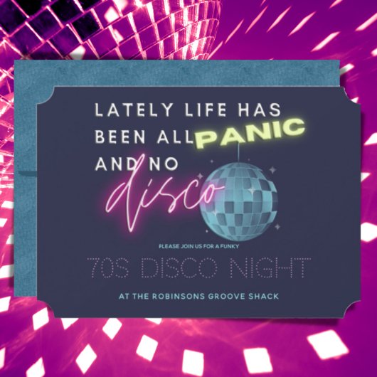 All Panic No Disco 70s Party Ticket Kaart