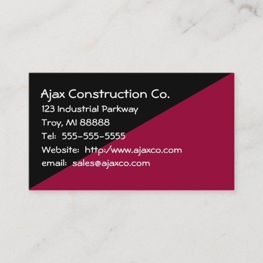 All Purpose 2-Tone Zwart en Bruin Visitekaartje (Voorkant)