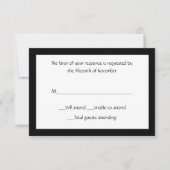 All Purpose Elegant Black and White Response Card RSVP Kaartje (Voorkant)