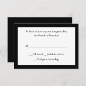 All Purpose Elegant Black and White Response Card RSVP Kaartje (Voorkant / Achterkant)