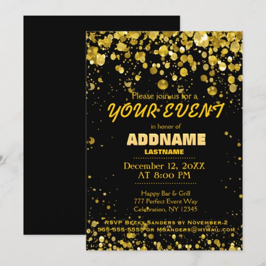 All Purpose Party Gold Kaart (Voorkant / Achterkant)