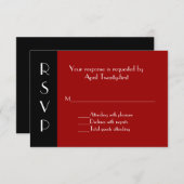 All Purpose Red en Black RSVP-reactiekaart RSVP Kaartje (Voorkant / Achterkant)