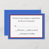 All Purpose Red, White, Blue Response Card RSVP Kaartje (Voorkant / Achterkant)