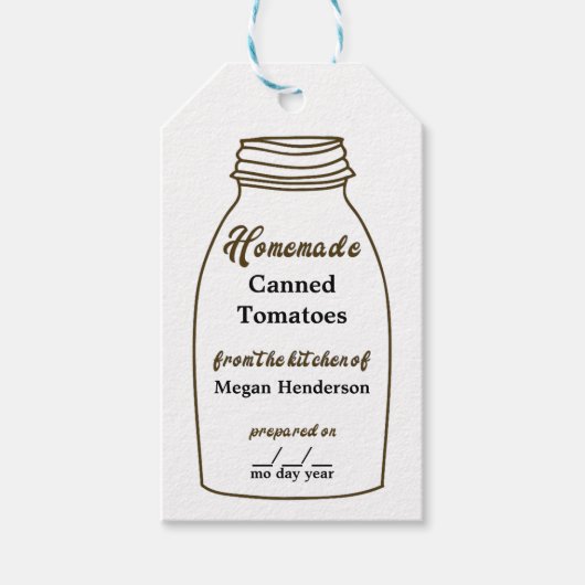 All-purpose Rustic Brown Canning Jar Hang Label Cadeaulabel (Voorkant)