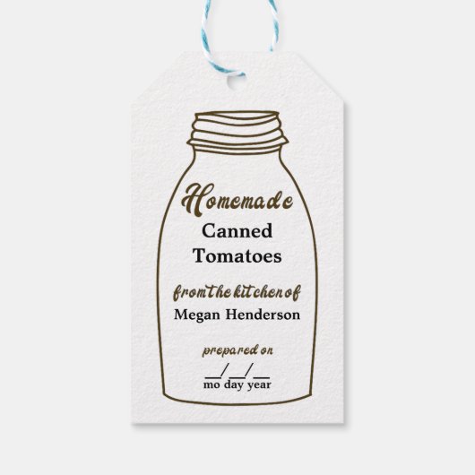 All-purpose Rustic Brown Canning Jar Hang Label Cadeaulabel (Achterkant)
