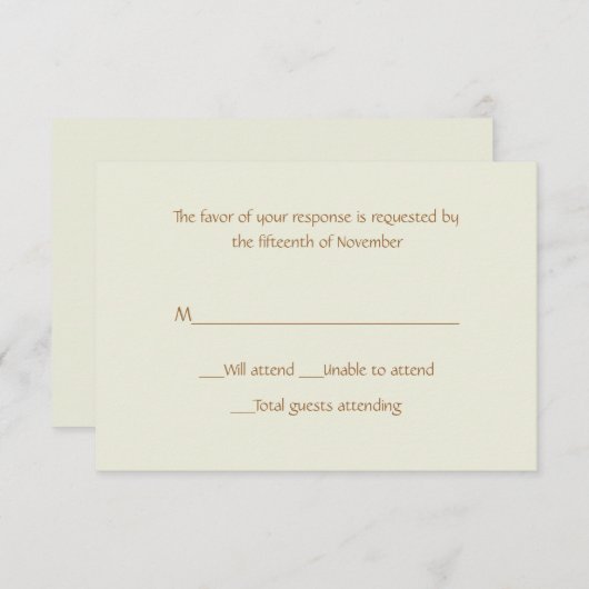 All Purpose Sand Response Card RSVP Kaartje (Voorkant / Achterkant)