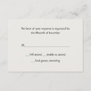 All Purpose Winter White-reactiekaart RSVP Kaartje