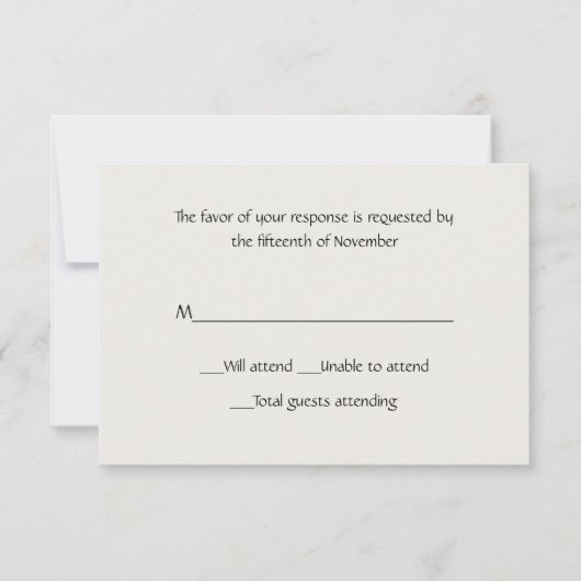 All Purpose Winter White-reactiekaart RSVP Kaartje (Voorkant)