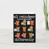 All Reindeer Communicate Differently Xmas Autism A Kaart (Voorkant)