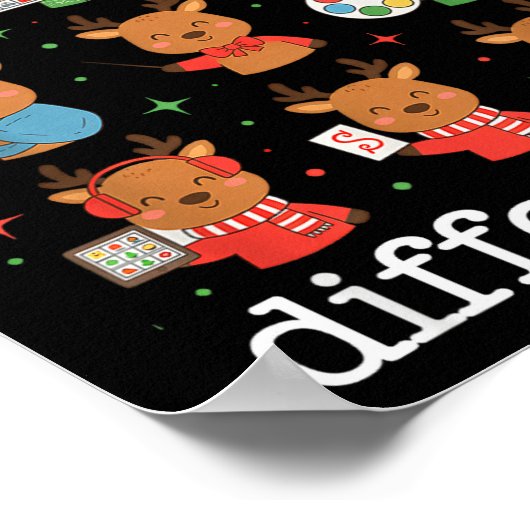 All Reindeer Communicate Differently Xmas Autism A Poster (Hoek)