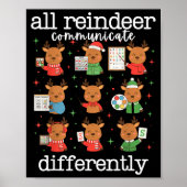 All Reindeer Communicate Differently Xmas Autism A Poster (Voorkant)