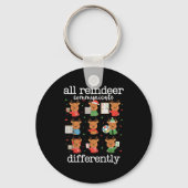 All Reindeer Communicate Differently Xmas Autism A Sleutelhanger (Voorkant)