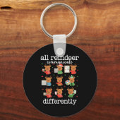 All Reindeer Communicate Differently Xmas Autism A Sleutelhanger (Voorkant)