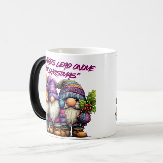 All Roads Lead Gnome For Christmas Magische Mok (Voorkant links)